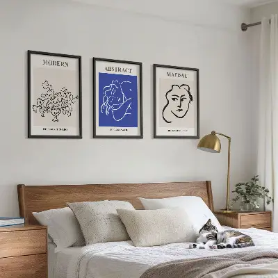 Matisso modernių plakatų rinkinys 3 paveikslai su rėmais