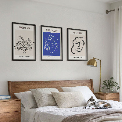 3 paveikslų rinkinys su rėmais Matisso modernūs plakatai