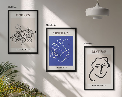 3 paveikslų rinkinys su rėmais Matisso modernūs plakatai