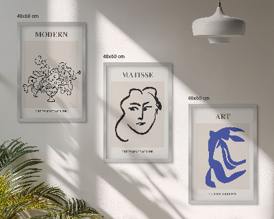 Įrėmintas triptikas Abstraktūs minimalistiniai plakatai