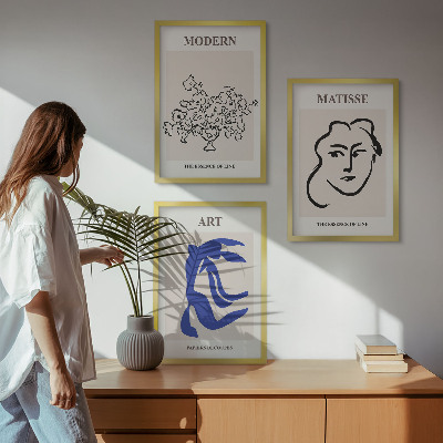 Įrėmintas triptikas Abstraktūs minimalistiniai plakatai