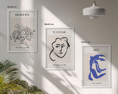 Įrėmintas triptikas Abstraktūs minimalistiniai plakatai