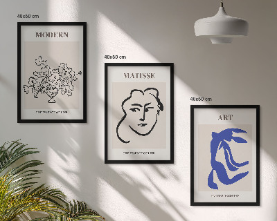 Įrėmintas triptikas Abstraktūs minimalistiniai plakatai