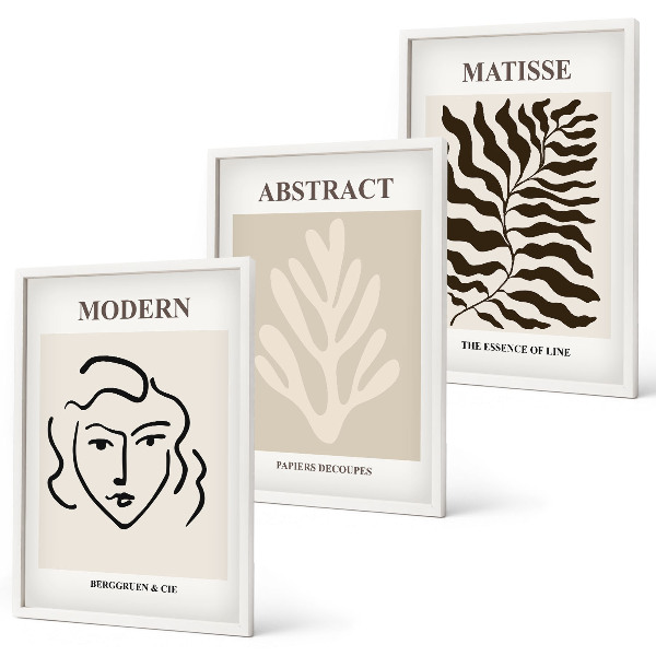 Įrėmintas triptikas Veido lapai menas Matisse