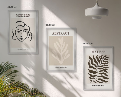 Įrėmintas triptikas Veido lapai menas Matisse
