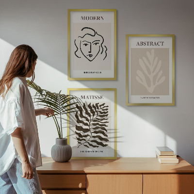 Įrėmintas triptikas Veido lapai menas Matisse