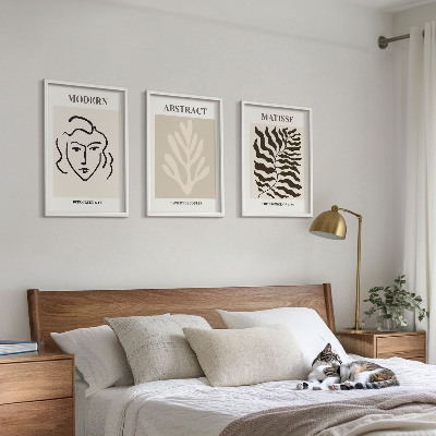 Įrėmintas triptikas Veido lapai menas Matisse