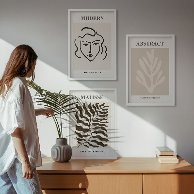 Įrėmintas triptikas Veido lapai menas Matisse