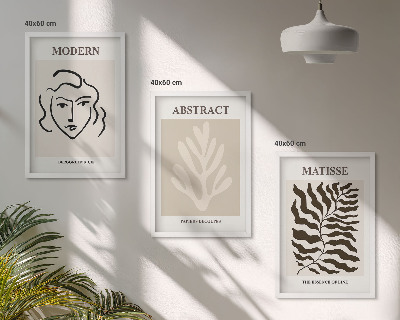 Įrėmintas triptikas Veido lapai menas Matisse