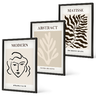 Įrėmintas triptikas Veido lapai menas Matisse
