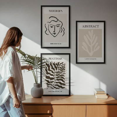 Įrėmintas triptikas Veido lapai menas Matisse