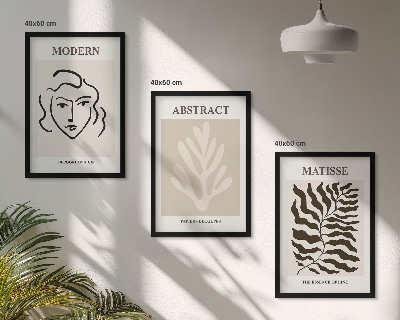 Įrėmintas triptikas Veido lapai menas Matisse