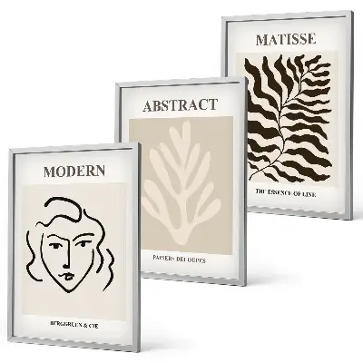 Veido lapų triptikas Matisse stiliaus įrėmintas paveikslas
