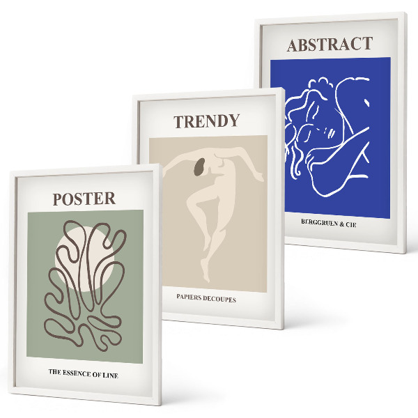Įrėmintas triptikas Henri Matisse'o pastelinė grafika