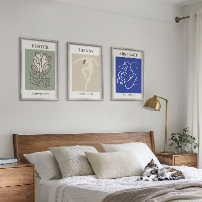 Įrėmintas triptikas Henri Matisse'o pastelinė grafika
