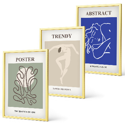 Įrėmintas triptikas Henri Matisse'o pastelinė grafika