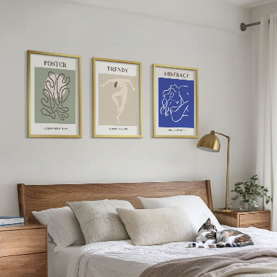 Įrėmintas triptikas Henri Matisse'o pastelinė grafika