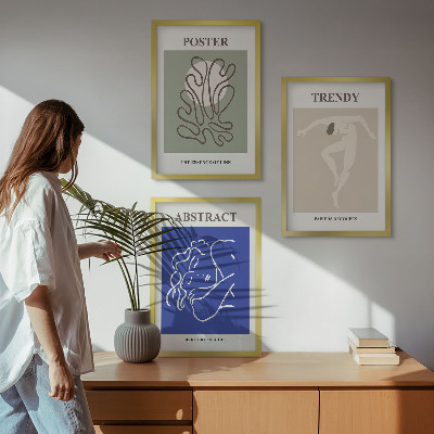 Įrėmintas triptikas Henri Matisse'o pastelinė grafika