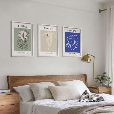 Įrėmintas triptikas Henri Matisse'o pastelinė grafika