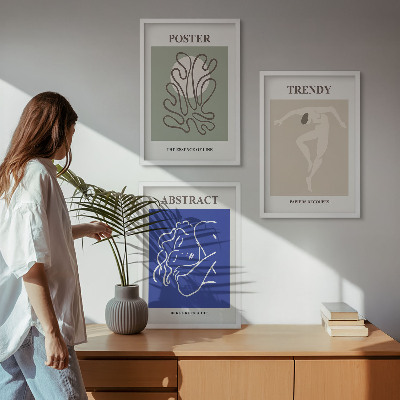 Įrėmintas triptikas Henri Matisse'o pastelinė grafika