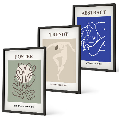 Įrėmintas triptikas Henri Matisse'o pastelinė grafika