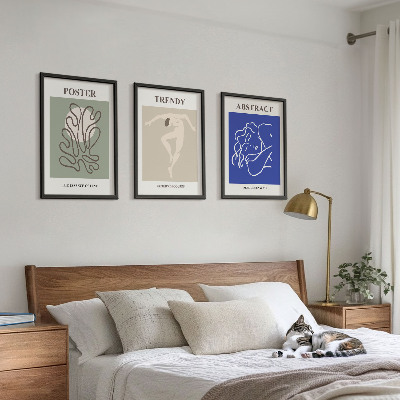 Įrėmintas triptikas Henri Matisse'o pastelinė grafika