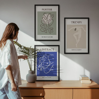 Įrėmintas triptikas Henri Matisse'o pastelinė grafika