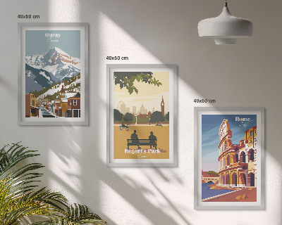 3 paveikslų rinkinys su rėmais Ouray kalnų Londono koliziejus