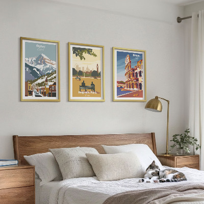 3 paveikslų rinkinys su rėmais Ouray kalnų Londono koliziejus