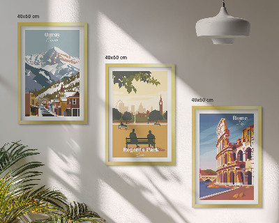 3 paveikslų rinkinys su rėmais Ouray kalnų Londono koliziejus
