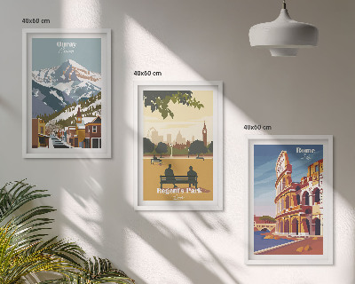 3 paveikslų rinkinys su rėmais Ouray kalnų Londono koliziejus