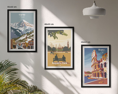 3 paveikslų rinkinys su rėmais Ouray kalnų Londono koliziejus
