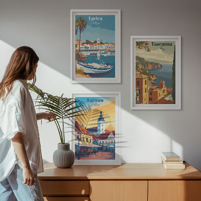 Įrėmintas triptikas Pakrantės miestų vaizdai