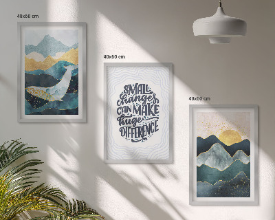 Įrėmintas triptikas Abstraktūs kalnų įkvėpimas