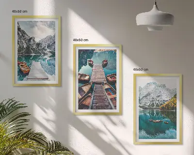 Triptikas „Ežeras, tiltai, kalnai“ įrėmintas