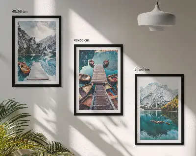 Triptikas „Ežeras, tiltai, kalnai“ įrėmintas