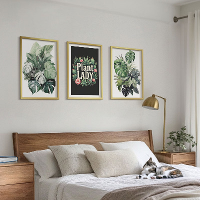 3 paveikslų rinkinys su rėmais Tropiniai augalai Augalų ledi