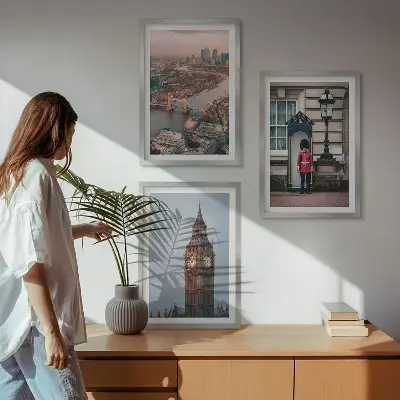 Įrėmintas triptikas su Londono tilto sargu Big Benu