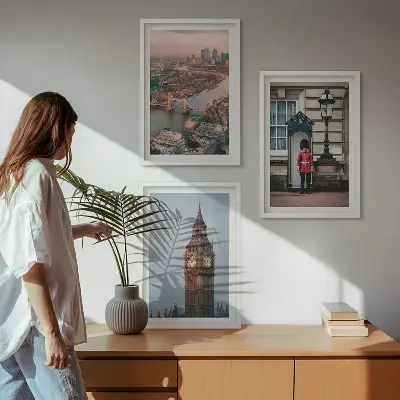 Įrėmintas triptikas su Londono tilto sargu Big Benu