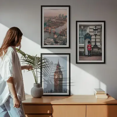 Įrėmintas triptikas su Londono tilto sargu Big Benu