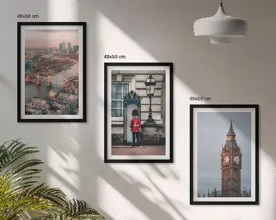 Įrėmintas triptikas su Londono tilto sargu Big Benu