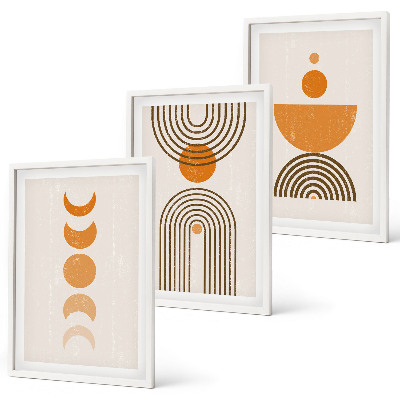 Įrėmintas triptikas Boho minimalistinės dekoracijos