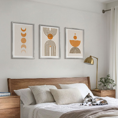 Įrėmintas triptikas Boho minimalistinės dekoracijos