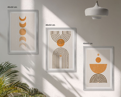Įrėmintas triptikas Boho minimalistinės dekoracijos