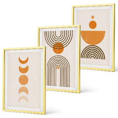 Įrėmintas triptikas Boho minimalistinės dekoracijos