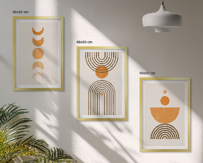 Įrėmintas triptikas Boho minimalistinės dekoracijos