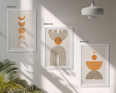 Įrėmintas triptikas Boho minimalistinės dekoracijos