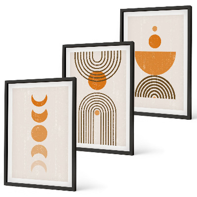 Įrėmintas triptikas Boho minimalistinės dekoracijos