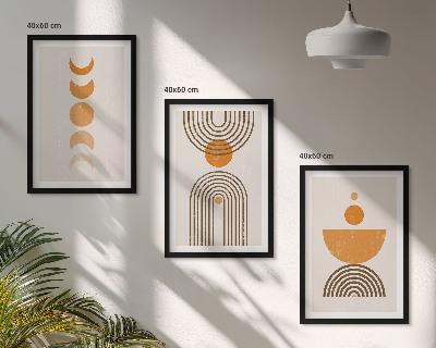 Įrėmintas triptikas Boho minimalistinės dekoracijos