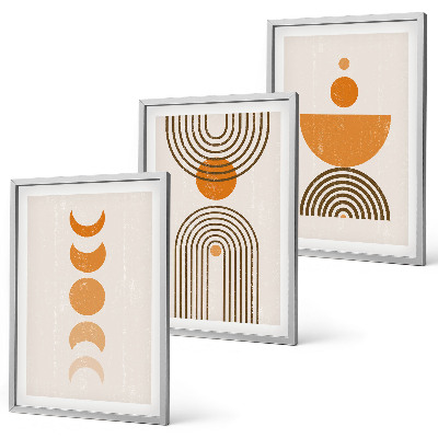 Įrėmintas triptikas Boho minimalistinės dekoracijos